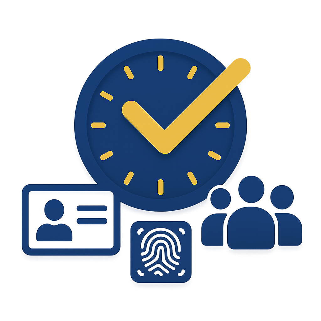 Attendance illustration showing time, identity, and connection